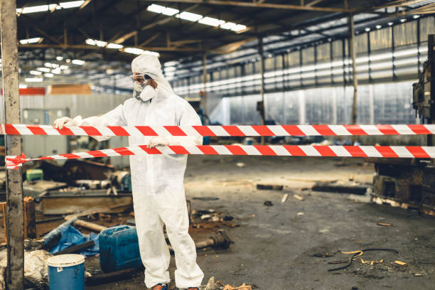 Professional Sewage Cleanup technician working in Great Meadows, NJ